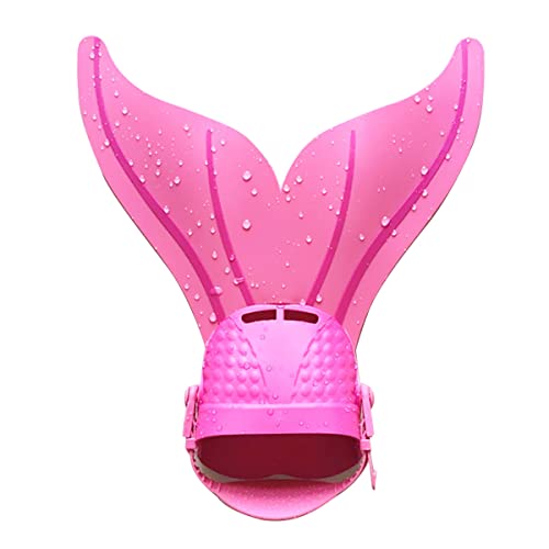 DEBAIJIA Mädchen Flipper Tauchen Meerjungfrauenflosse Jungen Schwimmflossen Meerjungfrau Flossen Training Monofin Kinder Schwimmen（D-(40*44CM)-F107-Rosa von DEBAIJIA