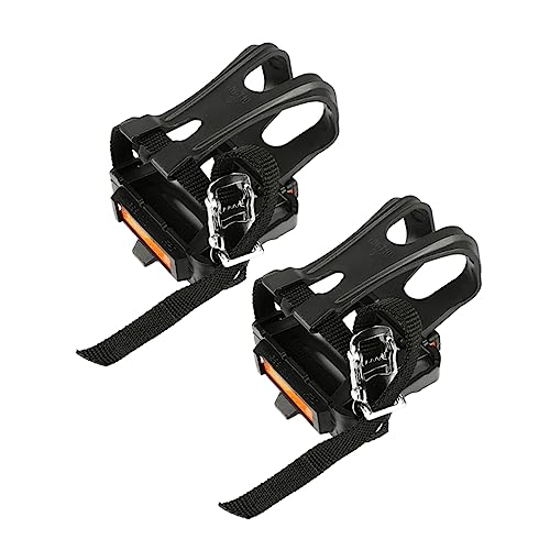 DECOMELODY Nylon Fahrrad Pedalriemen mit Zehenclip Robust und Langlebig Passend für Straßen und Mountainbike Pedale mit Abnehmbarem Reflektor oder Schwarz von DECOMELODY