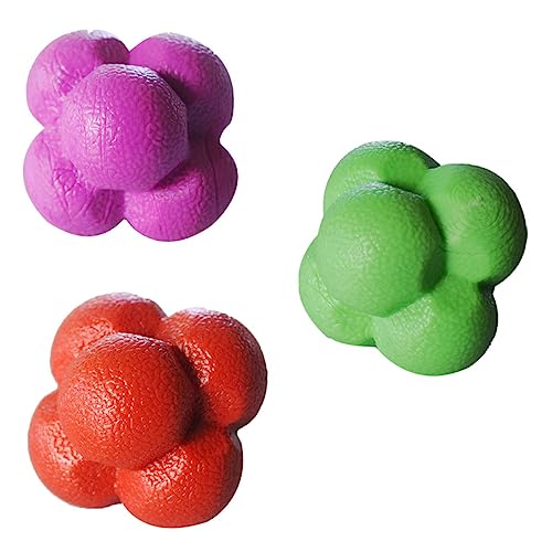 DECORNIJIA 3 Stück Hexagonaler Reaktionsball Hochelastischer Agility Fitnessball Für Hand-Augen-koordination Reaktionstraining Und Schnelligkeitstraining Zuhause Sport von DECORNIJIA