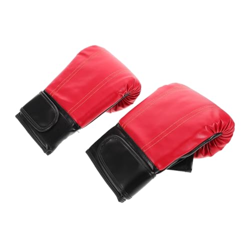 DECORNIJIA Boxhandschuhe und Jugendliche Halbfinger Boxhandschuhe aus PU Strapazierfähig für Gym Training Kickboxen Sparring Rot von DECORNIJIA