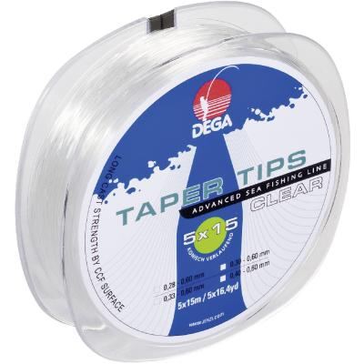 DEGA Taper Tips Clear Vorfach 0,28-0,60mm Länge:15m von DEGA