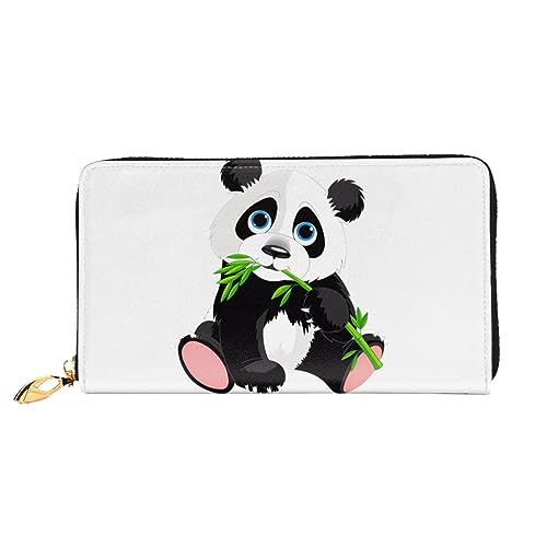 DEHIWI Süße Panda Leder Reißverschluss um Brieftasche Frauen Clutch Geldbörse Reise Kartenhalter Tasche Geschenk, Schwarz , Einheitsgröße von DEHIWI