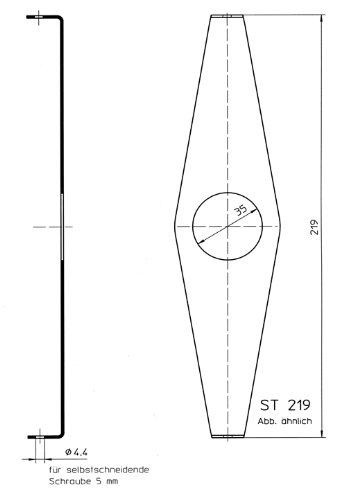 DEKAFORM Befestigung- Halterung Steckbrille ST-219 für Fahrrad Kettenschutz nachträglich montieren, nachrüsten bis 48 Zähne Kettenblatt * 219 mm verzinkt von DEKAFORM