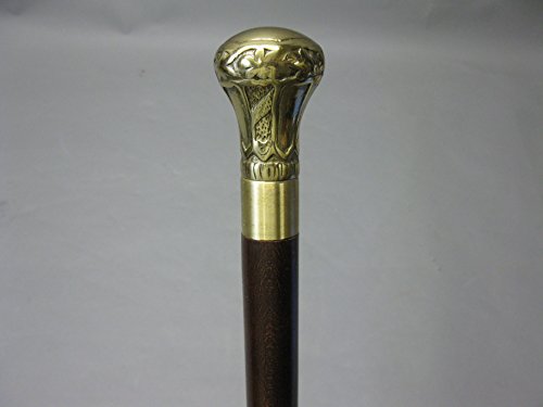 Edler Edelholz  Gehstock Messing Griff 97 cm Spazierstock   Walking Stick Krone 