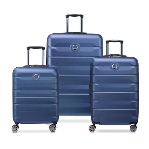 DELSEY PARIS - Air Armour – Set mit 3 Hartschalenkoffern – Blau, blau, Small/Medium/Large, Koffer von DELSEY PARIS