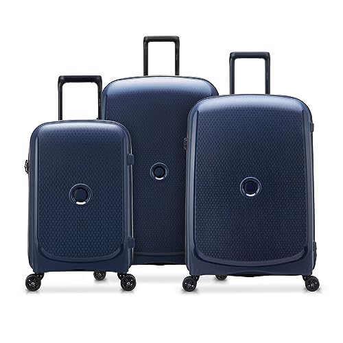 DELSEY PARIS - Belmont Plus - Set bestehend aus 3 Hartschalenkoffern Ultraleichte Gepäckstücke - Kabinengepäck 55cm Mittelgroßer Koffer 76cm - Großer Koffer 82cm - Blau von DELSEY PARIS