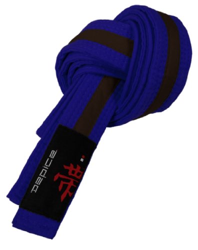 DEPICE Budogürtel blau/braun 220 zweifarbig – Zwischengürtel Kampfsportgürtel Karategürtel Judogürtel von DEPICE