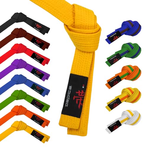 DEPICE Kampfsport Gürtel – Reine Baumwolle mit 7 Reihen kraftvoller Poly-Nähte, grün, 220 cm von DEPICE