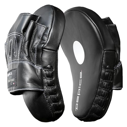 DEPICE Kampfsport Mitt Professional Leder Doppelpack Trainingsgerät, schwarz, normal von DEPICE