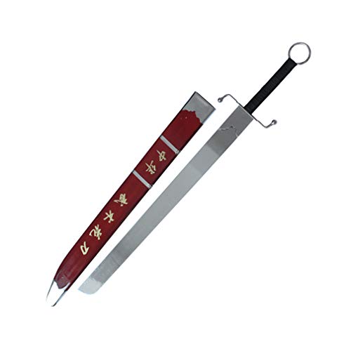 DEPICE Nan Dao Schwert, Gesamtlänge ca. 100 cm (inkl. Scheide ca. 106 cm), Klingenlänge ca. 76 cm, ca. 750 g (inkl. Scheide ca. 1240 g), Stumpfe Stahl-Klinge, gerade Form, Yin-Yang, Wushu, Kung-Fu von DEPICE
