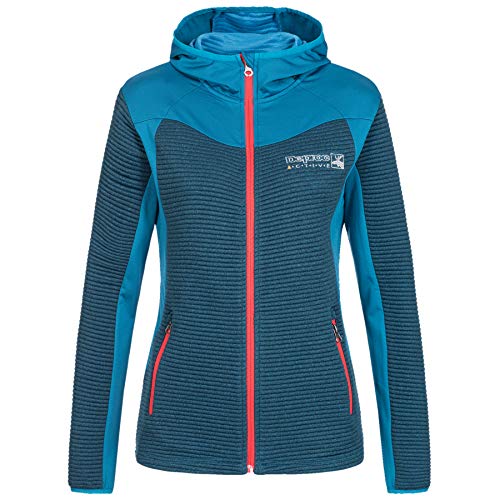 Deproc Active Damen Strickfleecejacke mit leichter Kapuze Übergangsjacke Windbreaker ELM WOMEN, 54578, Blau, 40 von DEPROC-Active