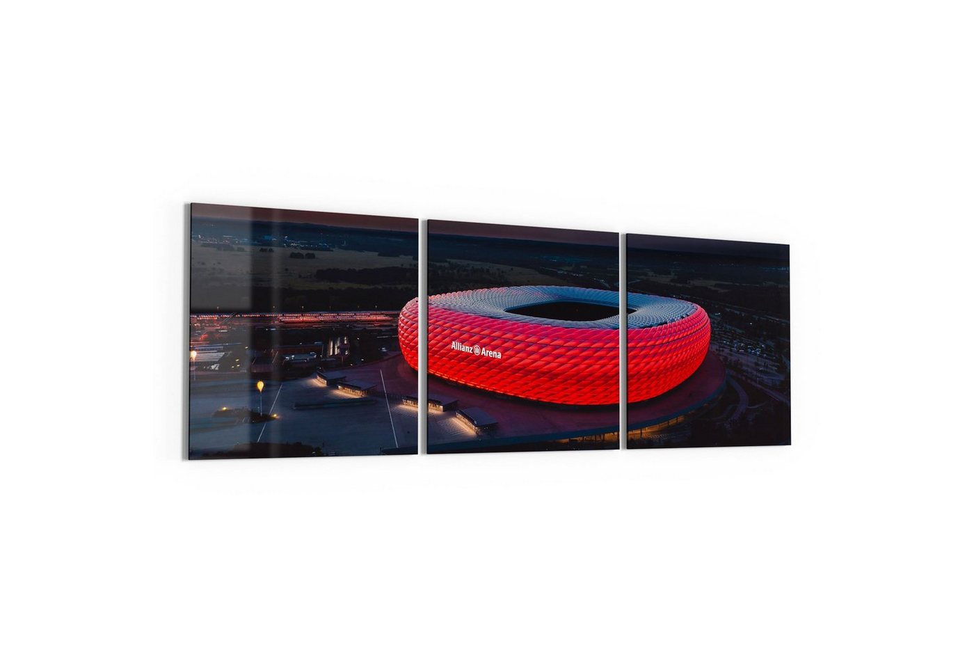 DEQORI Glasbild 'Allianz Arena, München', 'Allianz Arena, München', Glas Wandbild Bild schwebend modern von DEQORI