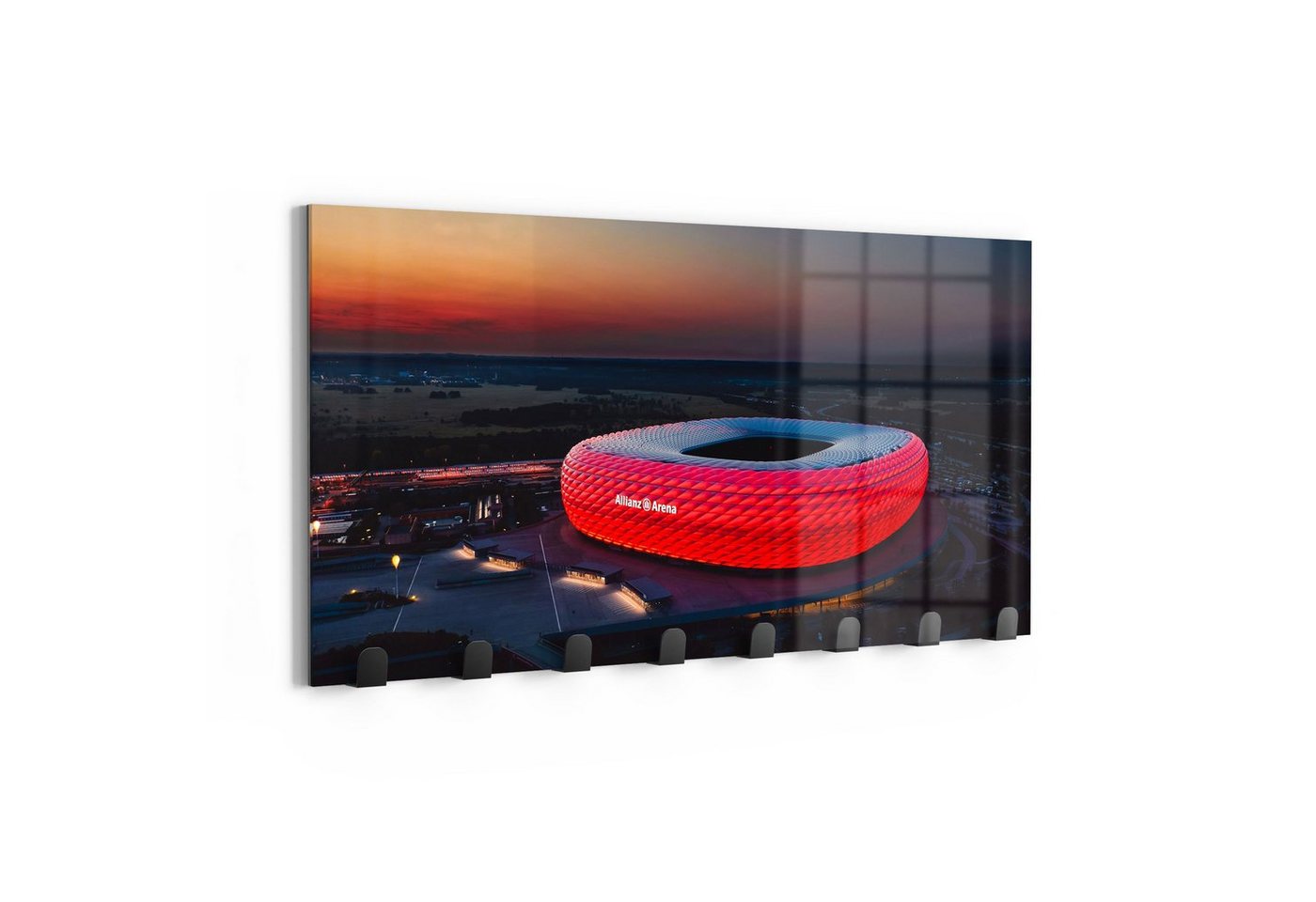 DEQORI Kleiderhaken 'Allianz Arena, München', Glas Garderobe Paneel magnetisch beschreibbar von DEQORI