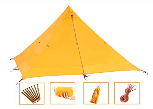 DesertWalker Pyramidenzelt Ultraleichtes Zelt Single Tipi Zelt für Trekking Camping Outdoor von DESERTWALKER