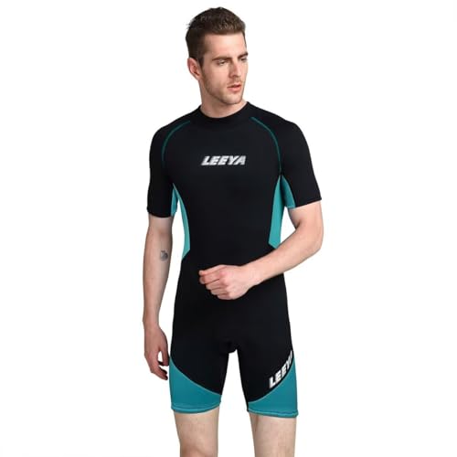 Shorty Neoprenanzüge für Männer und Frauen, 3mm Neopren Tauchanzüge, einteiliger Badeanzug in Übergröße mit Rückenreißverschluss, zum Schwimmen, Surfen, Schnorcheln, Wassersport, 5XL von DESHOME