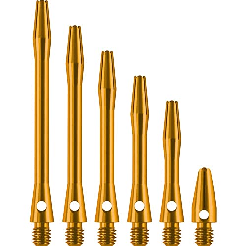 DESIGNA DARTS Dart-Schäfte aus Metall, 3 Sets eloxiertes Aluminium, X kurz, Gold, 29 mm von DESIGNA DARTS