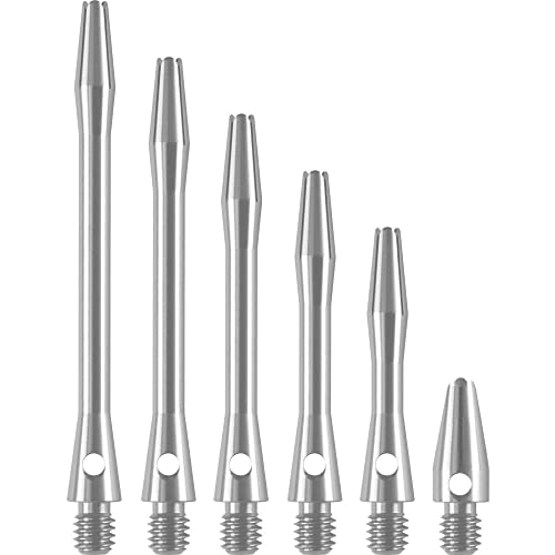 DESIGNA DARTS Metall-Dart-Schäfte, 3 Sets aus eloxiertem Aluminium, lang, silberfarben, 53 mm von DESIGNA DARTS