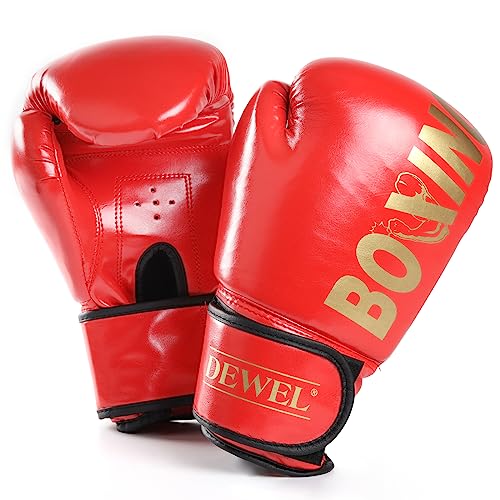DEWEL Boxhandschuhe 8oz für Harte Schläge & schnelles K.O.| MMA Box Handschuhe zum Kampfsport, MMA, Sparring, Muay Thai, Boxen | Boxhandschuhe Männer & Damen von DEWEL
