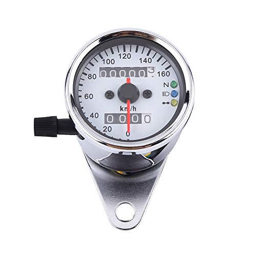 DEWIN Motorrad Kilometerzähler, 1 Stück Universal Motorrad Kilometerzähler Tachometeranzeige Signal Dual Digital Display (Silber) von DEWIN