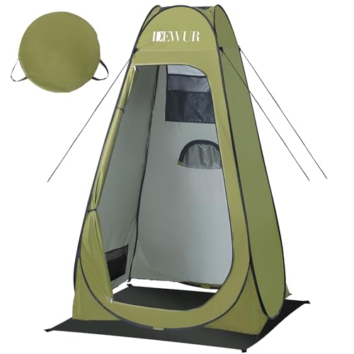 Dewur Camping Toilettenzelt UV 50+ Duschzelt Pop Up Umkleidezelt Privatsphäre Toilette Umkleidekabine Lagerzelt Mobile Outdoor WC Zelt für Camping & Beach, mit Tragetasche (Grün) von DEWUR