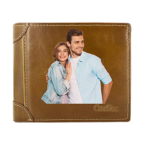 Benutzerdefinierte gravierte Brieftaschen, personalisierte Foto-Ledergeldbörse, personalisierte Fotogeschenke für Männer, Ehemann, Vater, Vater, Vatertagsgeschenke von DEZUNTU