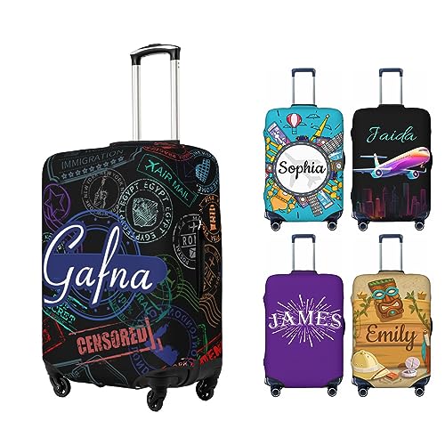 Individuelle Gepäckhülle mit Namen, personalisierte Kofferhülle, fügen Sie Ihr Foto hinzu, doppelseitiger Druck, Reisekofferschutz, elastische, Kratzfeste Gepäckhüllen von DEZUNTU