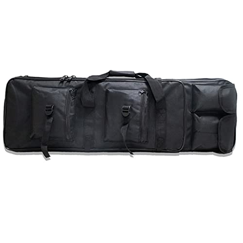 DFANCE Gewehrtasche Gewehrfutteral 2 Langwaffen,Langwaffenfutteral Gepolstert Futteral Angeln,wasserdichte Gun Case,Available for Magazine Storage and Other Tools,Schwarz,100cm/39.3in von DFANCE