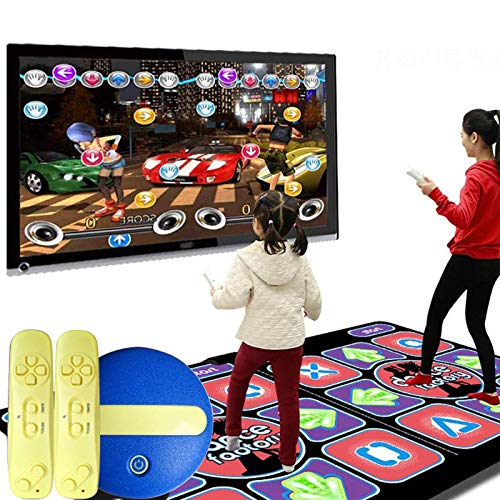 Englische Version Tanzteppich, Doppel-Eltern-Kind-Sportspielkonsole + Doppelgriffe, Geeignet für alle Arten von TV und Computer von DFBBB