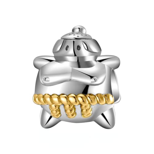 DFHTR Japanische Traditionelle Kultur Sumo Wrestler Hohlperlen 925 Sterling Silber Mit Goldgürtel Charms Beads Passen Original Charms Armband von DFHTR