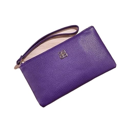DFJOENVLDKHFE Damen-Handgelenk-Clutch, kleine Damen-Mehrfachtasche, Damen-PU-Leder-Geldbörse, Geldbörsen-Armbänder(Color:Purple) von DFJOENVLDKHFE