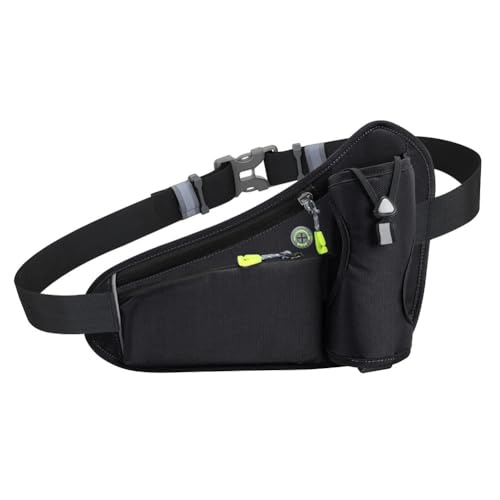 Laufgürtel-Hüfttasche, Hüfttasche for Wandern, Radfahren, Sport, mit verstellbarem Gurt, Leichter Laufrucksack(Color:A Black) von DFJOENVLDKHFE