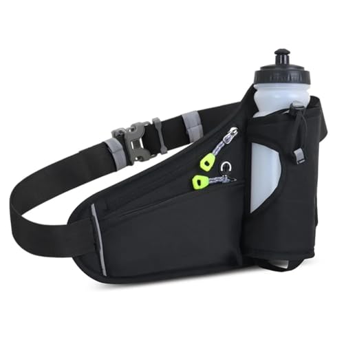 Laufgürtel-Hüfttasche, Hüfttasche for Wandern, Radfahren, Sport, mit verstellbarem Gurt, Leichter Laufrucksack(Color:Black Bag) von DFJOENVLDKHFE