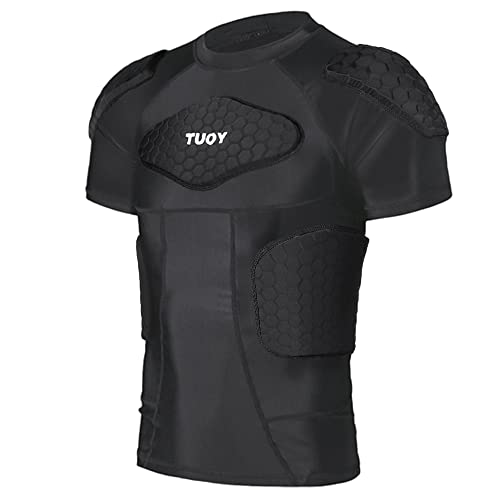 DGYAO ® Mens körper Safe Guard gepolstert - t - Shirt Short Rib brustschutz für Rugby Football oder Basketball spielenHockey von DGYAO