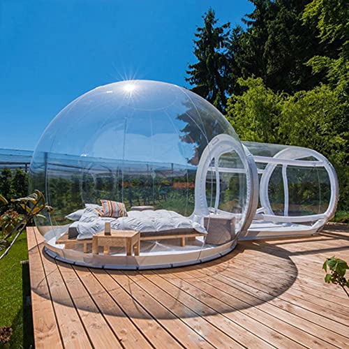 Aufblasbares Kuppelzelt, weißes transparentes Zelt, transparente Blase, Outdoor-Campingzelt/großes Blasenzelt, Familien-Hinterhof-Hütten-Luftzelt von DHJKCBH