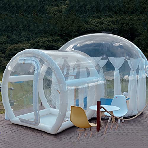 Durchsichtiges aufblasbares Blasenhauszelt für Partys, Hochzeiten, Camping – Ballon-Künstler-Kuppelzelt mit Außenkuppel und Luftsäulenkanal, perfekt für Urlaub und Spaß – transparent und geräumig, 5 von DHJKCBH