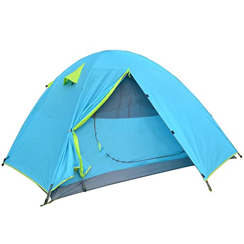 Zelte Rucksack-Campingzelt, leichtes 1-3-Personen-Zelt, doppelschichtig, wasserdicht, tragbare Aluminiumstangen, Reisezelte von DHJKCBH