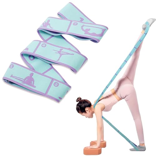 DHWEKU 1 Stück Yoga Stretch Gurt, Resistance Bands, Fitnessbander, Training Bänder, Widerstandsbänder, Multi-Schleifen Verstellbares Übungsband, für Fitness, Tanztraining, Gymnastik von DHWEKU