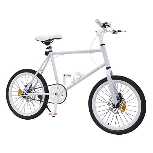 DIFU 20 Zoll Kinderfahrrad Mountainbike Fahrrad für Jungen und Mädchen, Hochkohlenstoffstahl Kinder Fahrrad, Doppelscheibenbremse Fahrrad Straße Kinderfahrräder für Outdoor Sportausflüge (Weiß) von DIFU