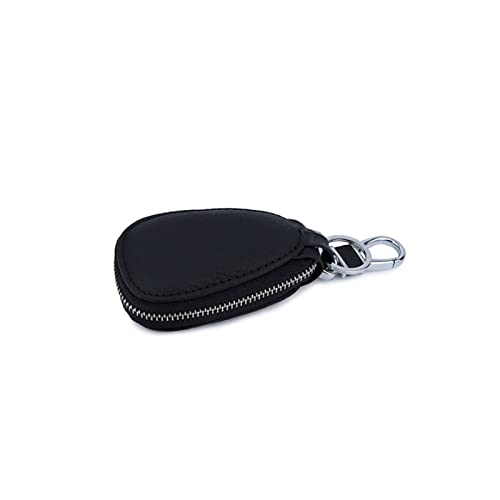 DIGJOBK Brieftasche Damen Cinhide Unisex Key Inhaber Echtes Leder Autoschlüssel Brieftaschen, Stil: Stilvoll, einfach (Color : Black) von DIGJOBK