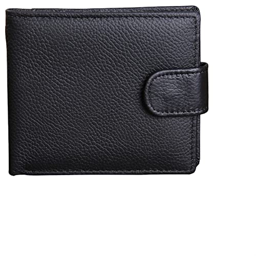 DIGJOBK Brieftasche Damen Menwallet Made of Genuine Leather Wallet Short Hasp Masculina Purse Luxury Male (Color : Black) von DIGJOBK