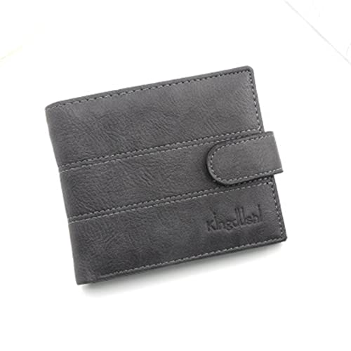 DIGJOBK Brieftasche Damen New Wallet Leather Wallet Menshort Wallet Retro Multi-Card Short Wallet Multifunctional Waterproof Wallet (Color : 2GREY) von DIGJOBK
