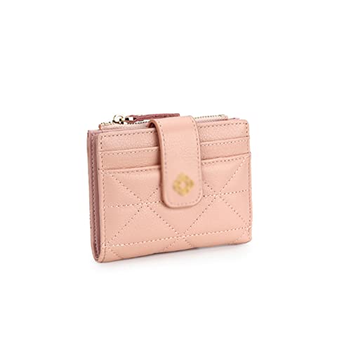 DIGJOBK Brieftasche Damen Kuh-Leder-Karte Geldbörse für Frauen Mode-Stil Weibliche Karteninhaber Multifunktionskartengehäuse (Color : Pink) von DIGJOBK