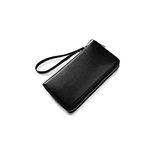 DIGJOBK Brieftasche Damen Frauen Solide Mode Brieftasche Weibliche Rindsleder Lange Frauen Mobiltelefon Bag Kartenhalter (Color : Black) von DIGJOBK