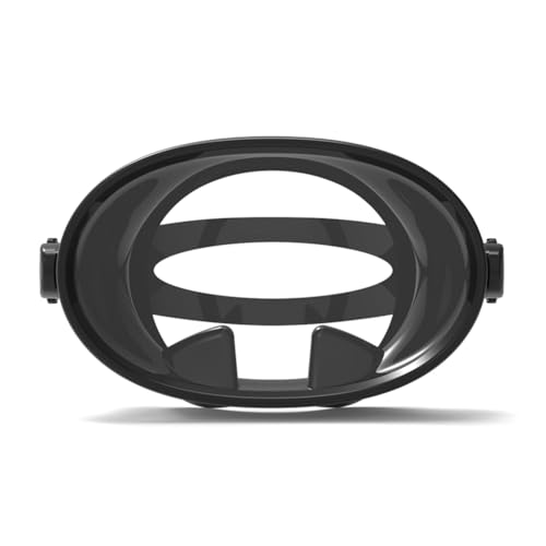 DINESA Taucherbrille mit HD-Sichtfeld, Wasserdicht, Beschlagfrei, Explosionsgeschützt, Silikonbrille, Retro-Freitauchmasken, Langlebig, Schwarz + Transparent von DINESA