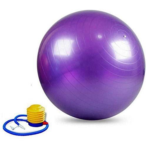 DINGFAN Gymnastikball, Sitzball Büro Ergonomisch, Yoga Ball Groß (55-85cm), Anti-Slip Berstsicher Dicker Robuster, für Schwangerschaft Balance Yoga Fitnessball (Color : Purple, Size : 85cm) von DINGFAN
