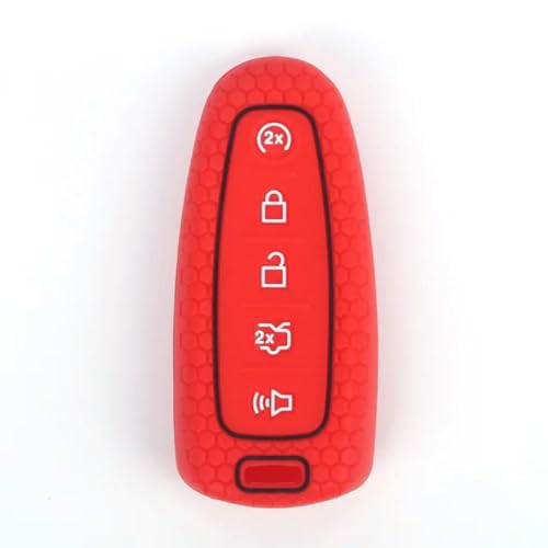 DINGYXIN Autoschlüsseletui, für Ford Edge 5-Tasten-Smartcard-Fernbedienung, Silikon-Schlüsselhülle, Schlüsselanhänger-Schlüsselhülle von DINGYXIN