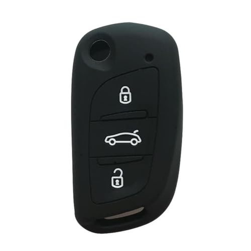 DINGYXIN Silikon-Autoschlüsseletui-Abdeckungsschale, für Citroen C4 C5 X7 C3 für Peugeot 408 407 308 3008 5008 Schlüsselanhänger-Schlüsselhalter von DINGYXIN