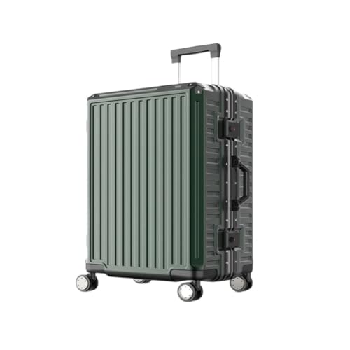 DINGYanK Koffer, Aluminiumrahmen, Metall-Seitenkoffer, 66 cm, Antirutschstange, Business-Koffer, multifunktional, Boarding-Koffer, Koffer, grün, 61 cm von DINGYanK