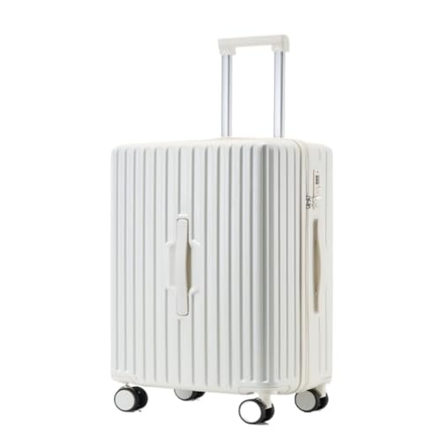 DINGYanK Koffer 20 Zoll Multifunktionales Passwort 24 Trolley Koffer für Damen und Herren Leichter Koffer Frische Koffer Koffer, weiß, 61 cm von DINGYanK