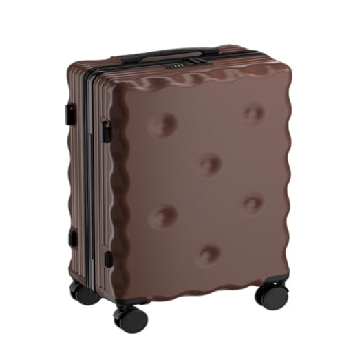 DINGYanK Koffer Gepäck 20-Zoll-Boarding-Koffer for Männer und Frauen Kleiner Leichter Koffer Leiser Koffer Koffer Suitcase (Color : Brown, Size : 20in) von DINGYanK